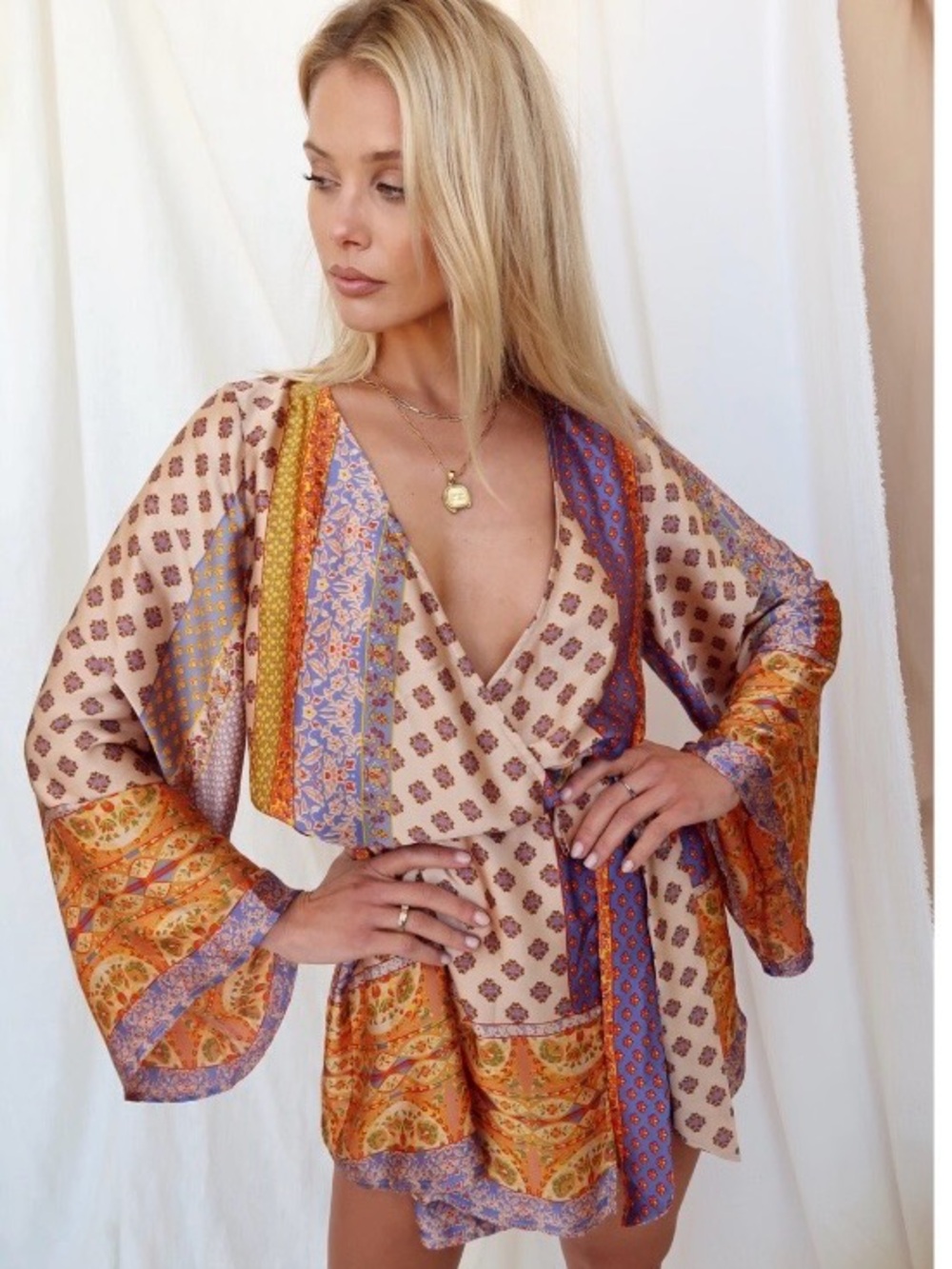12th tribe boho paisley wrap dress small NWT #40